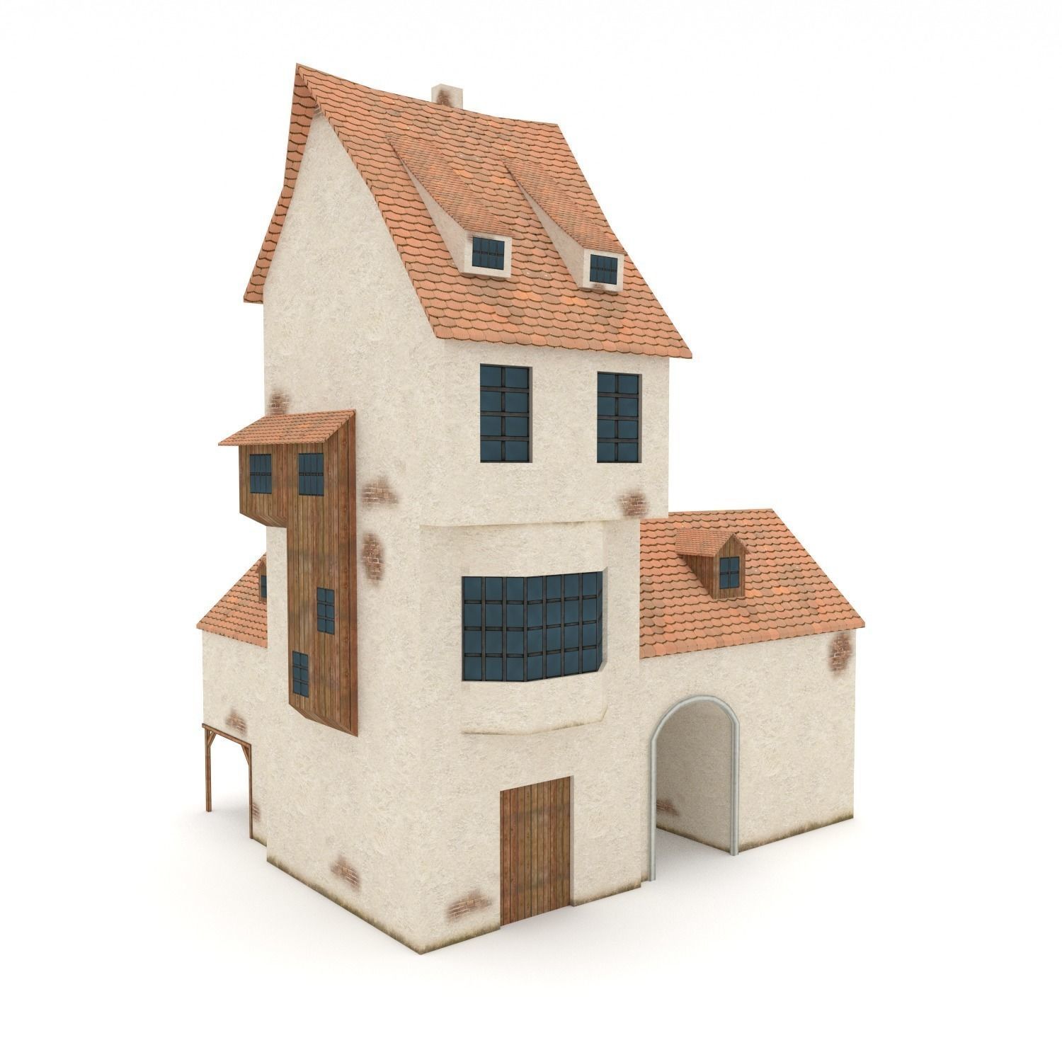 Medieval Building Blacksmiths House Low-poly 3D model_0