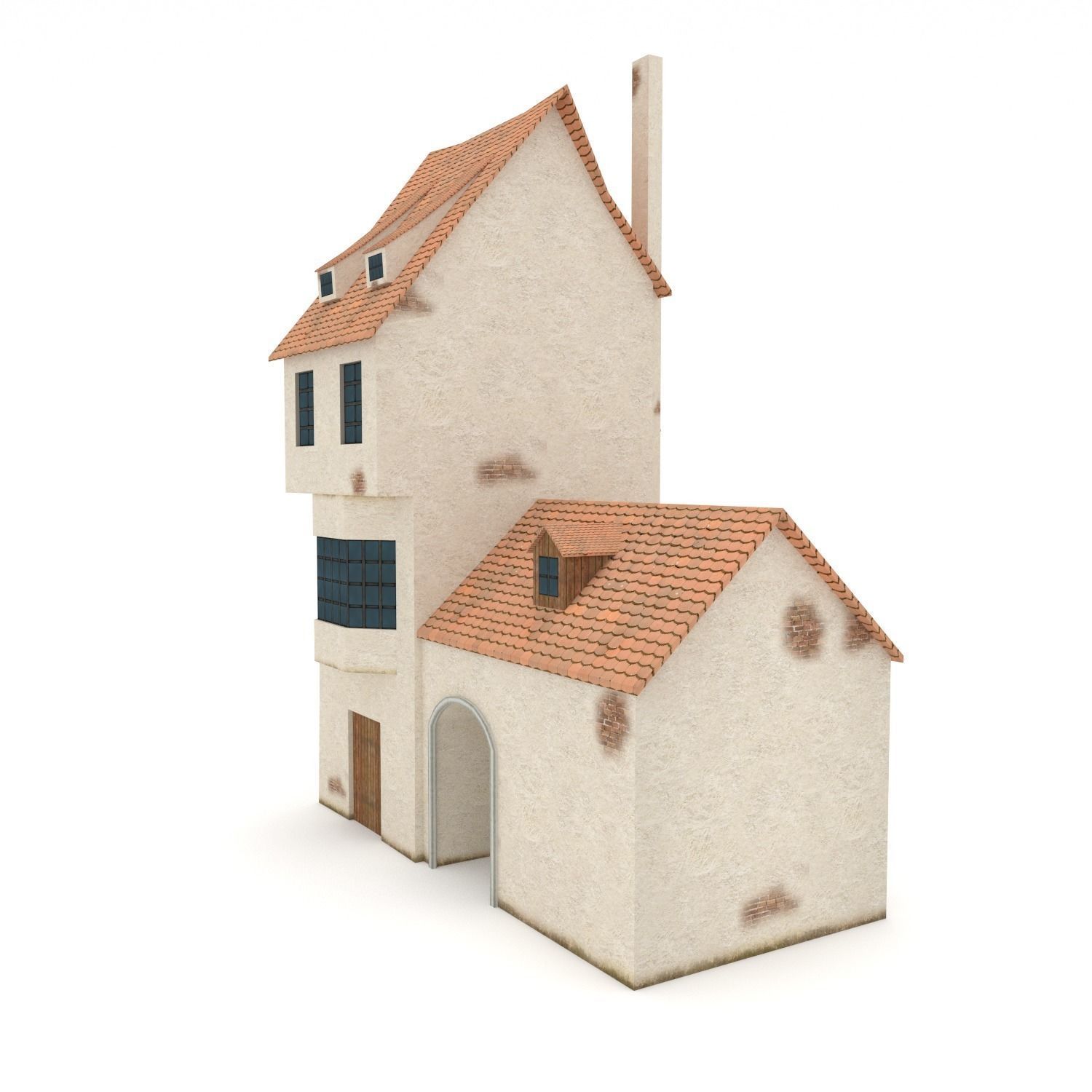 Medieval Building Blacksmiths House Low-poly 3D model_1