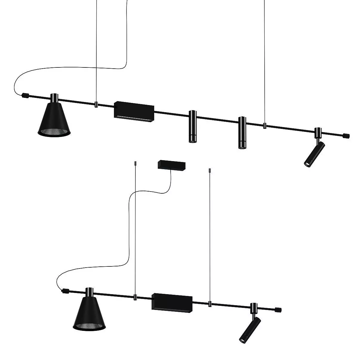 WOMO Spotlight Linear Pendant Light 3D model