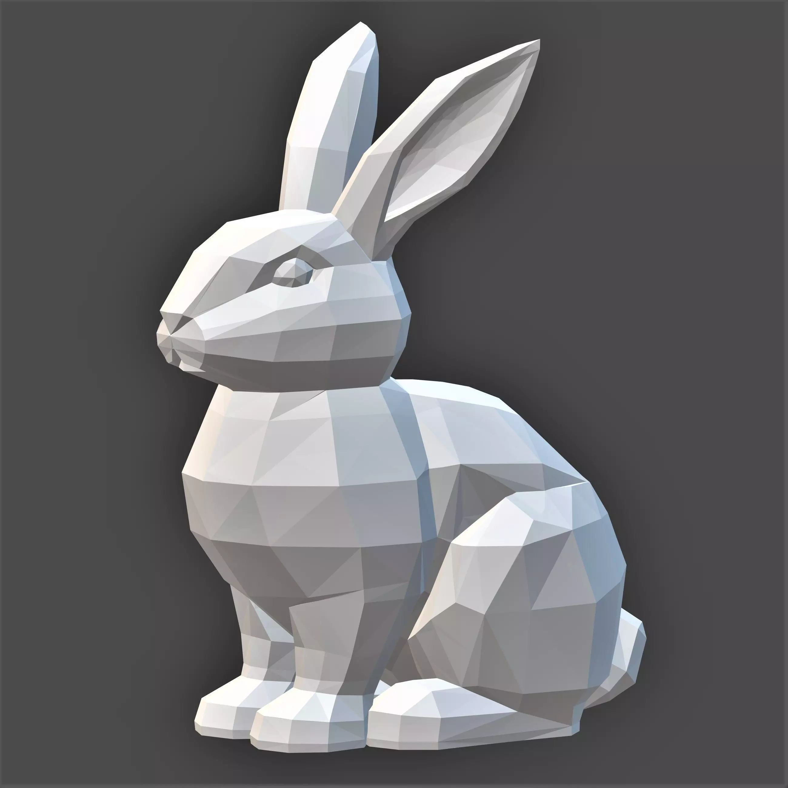 rabbit low poly 3D print model