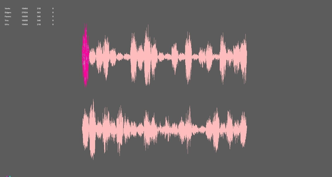 Waveform sound wave with lines Free 3D model