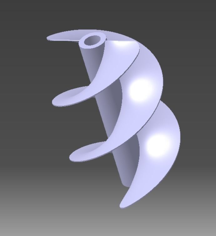 Extrusion screw 3D print model_0