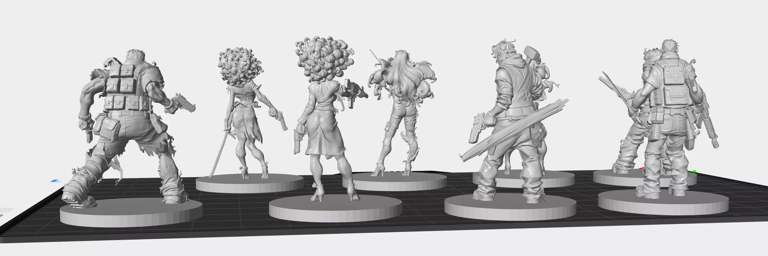 Zombicide Toxic City Mall Survivor set 3D print model