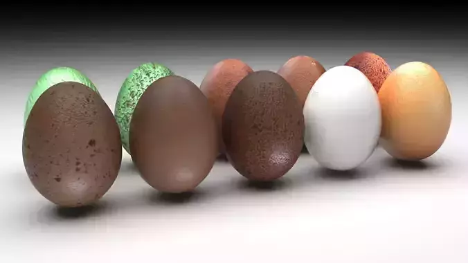 Eggs Set 3D model 4