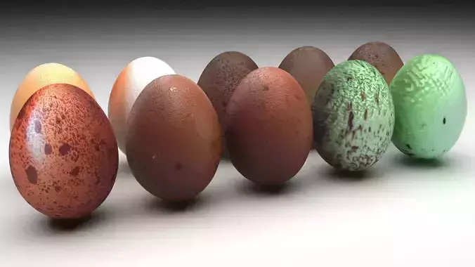 Eggs Set 3D model 6