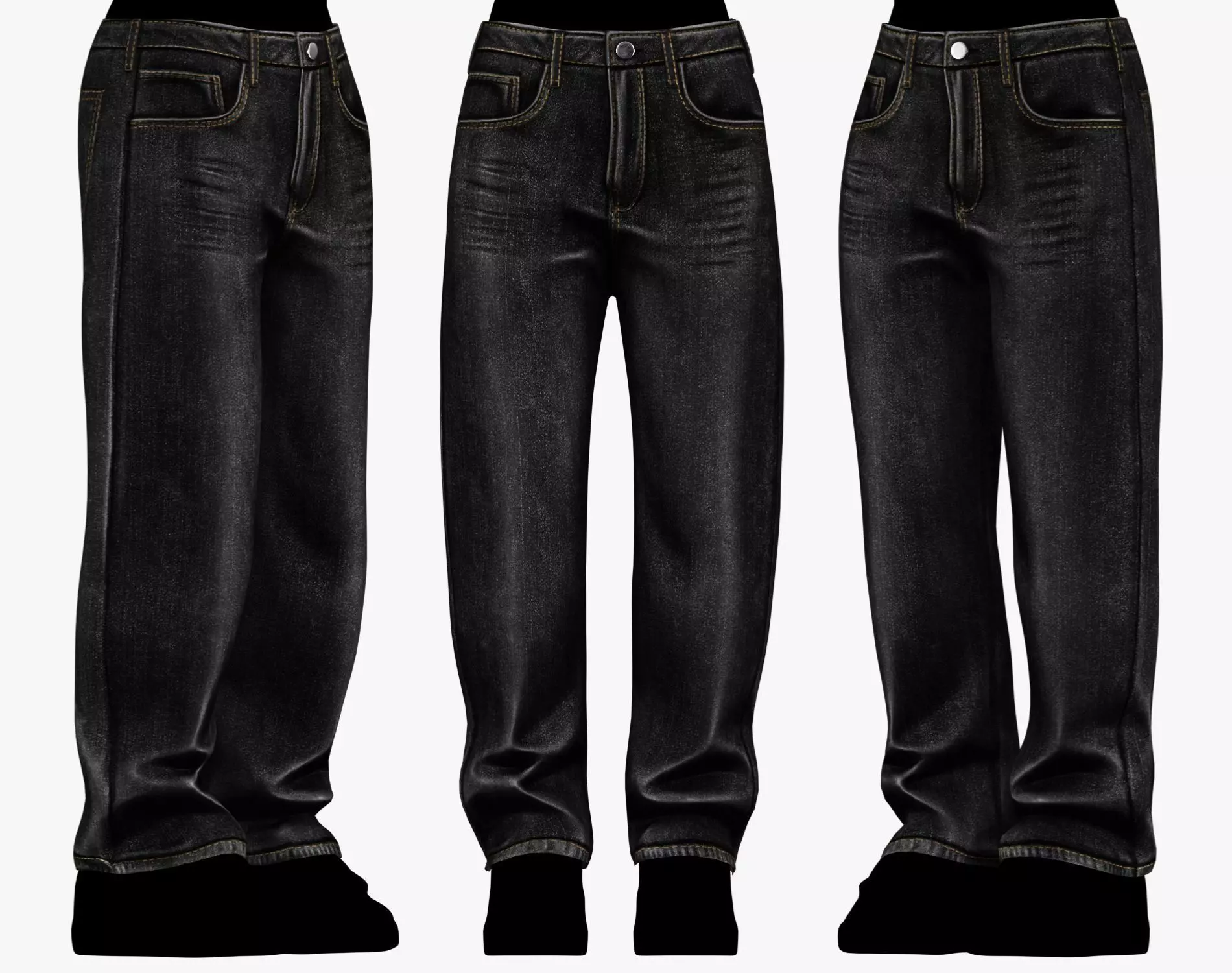 Male Baggy Denim Pants - Character Clothing PBR 4K Low-poly 3D model