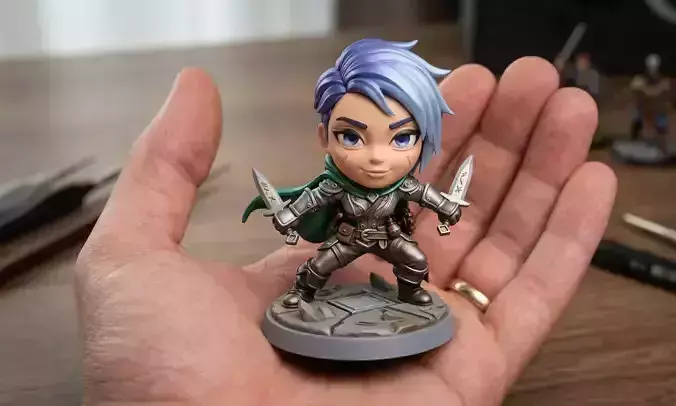 Cute Chibi Fantasy Rogue Assassin Miniature STL 