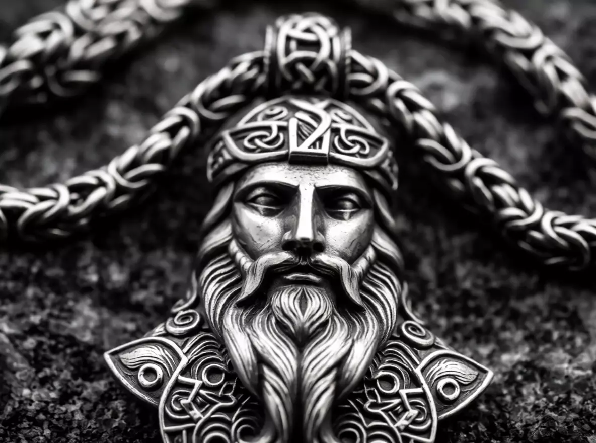 Viking King Pendant Norse Warrior Solid and Hollow Versions 3D print model