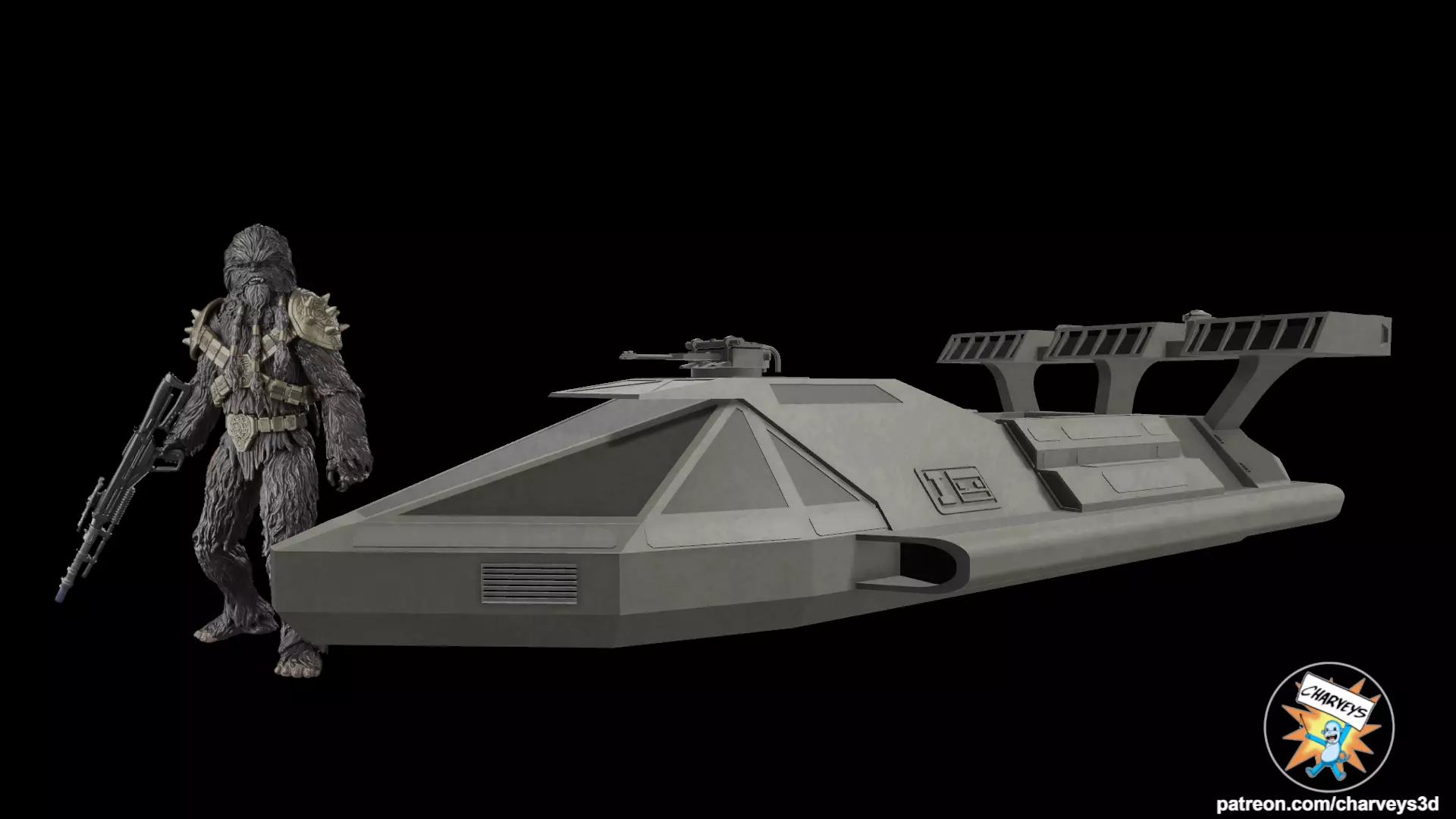 Star Wars V 35 Landspeeder BOBF for 4 and 6 inch figures 3D print model