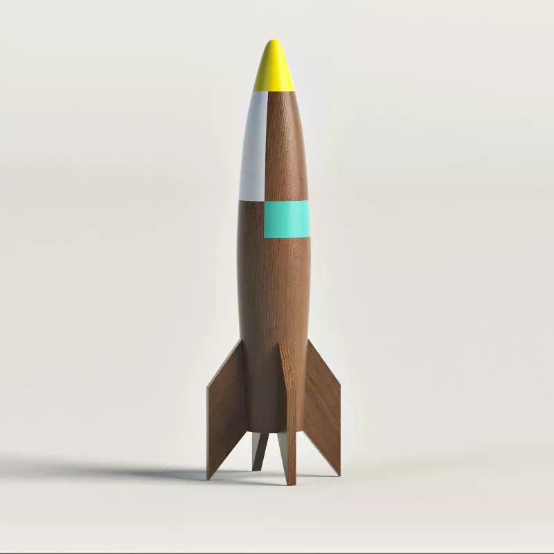 WOODEN ROCKET SHIP 3D model_0