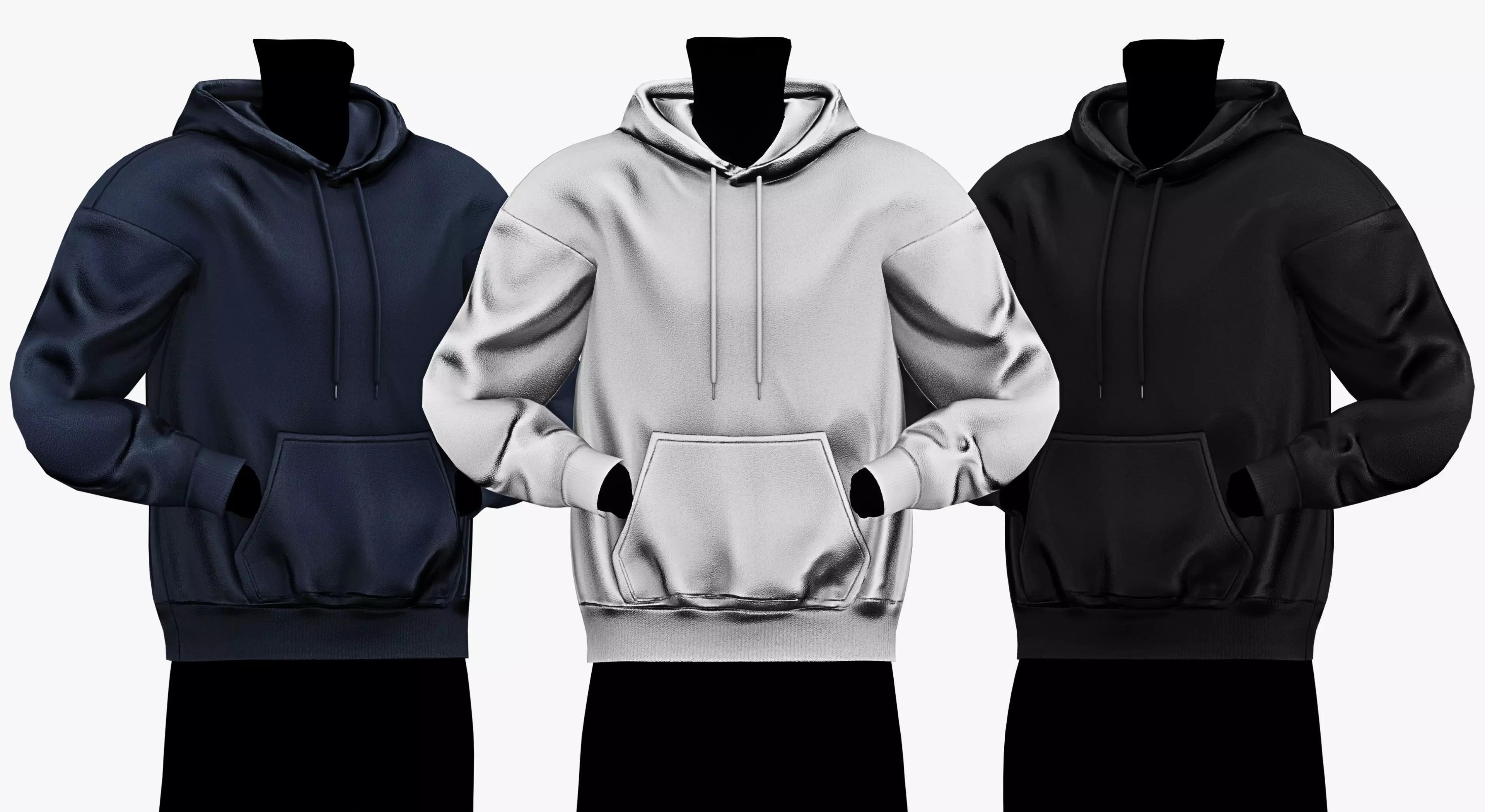 Male Sweatshirt Essentials Pack - Character Clothing PBR 4K Low-poly 3D model
