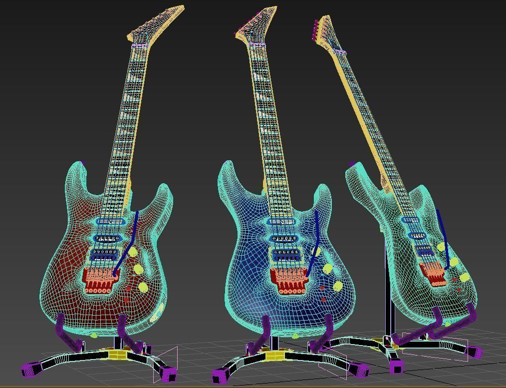 Electric guitar 01 3D model_4