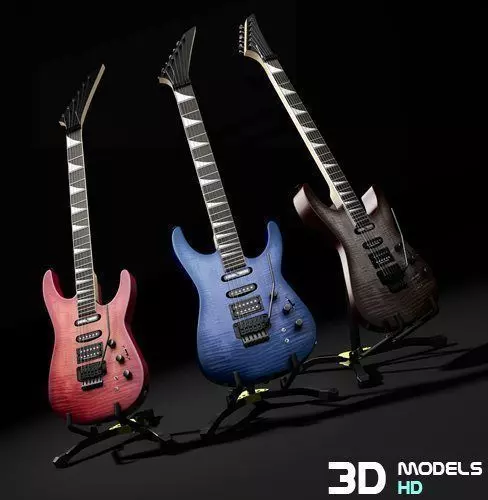 Electric guitar 01 3D model_0