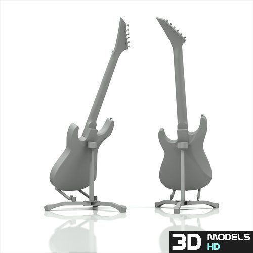 Electric guitar 01 3D model_2