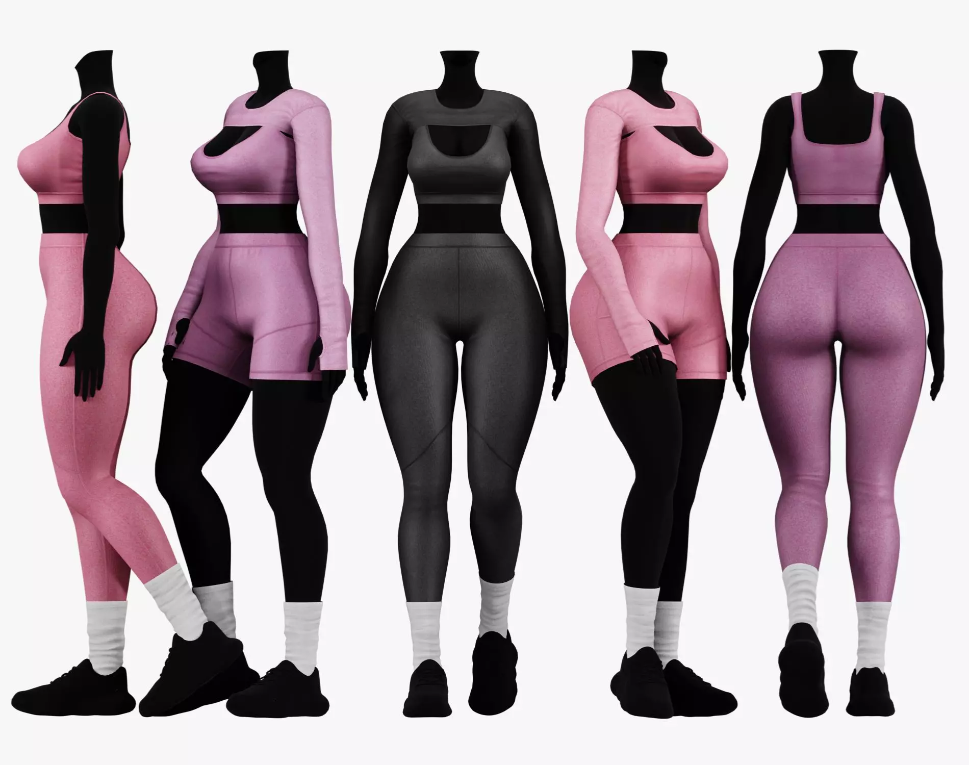 Womens Sports Clothes - Character Clothing PBR 4K Low-poly 3D model