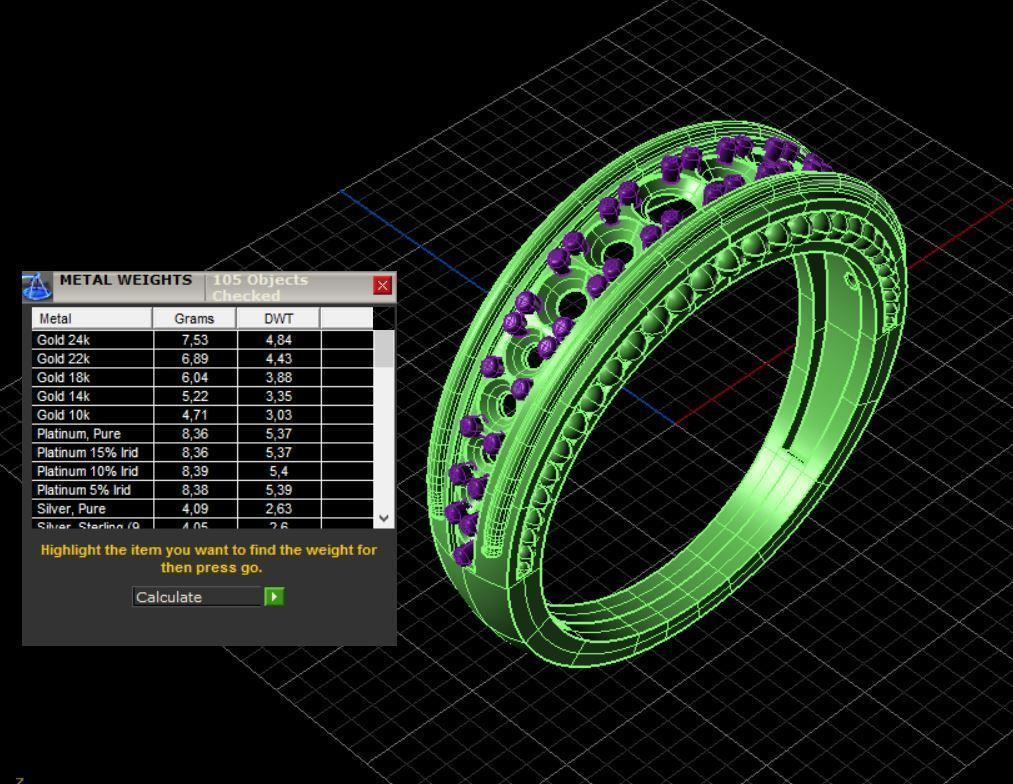 Ring wedding with diamonds 3D print model_5