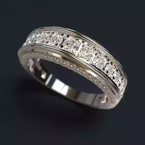 Ring wedding with diamonds 3D print model