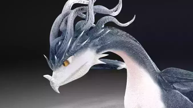 water dragon Low-poly 3D model
