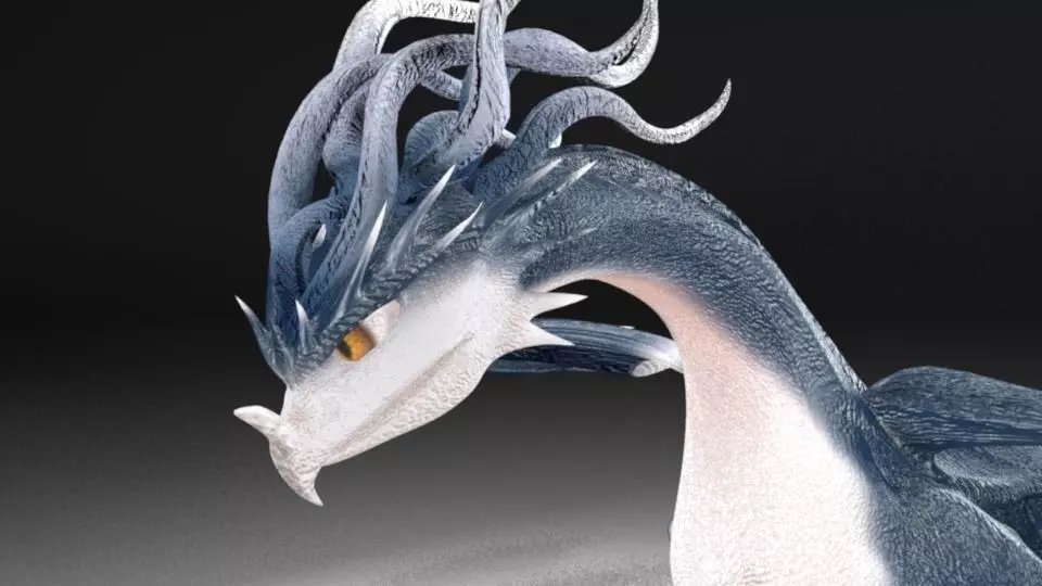 water dragon Low-poly 3D model_0