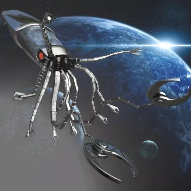 Robot Squid Rigged Low-poly 3D model_0