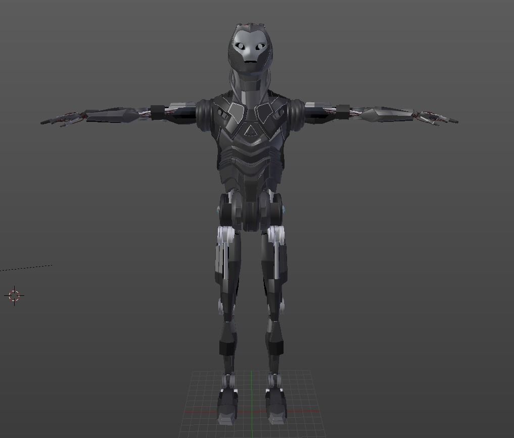 Robot Low-Poly Model humanoid Low-poly 3D model_0