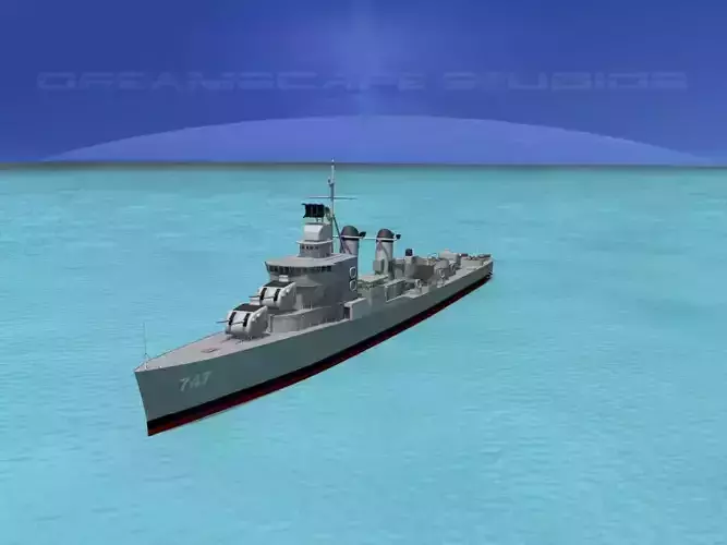 Sumner Class Destroyer  DD747 USS Samuel Moore 3D model