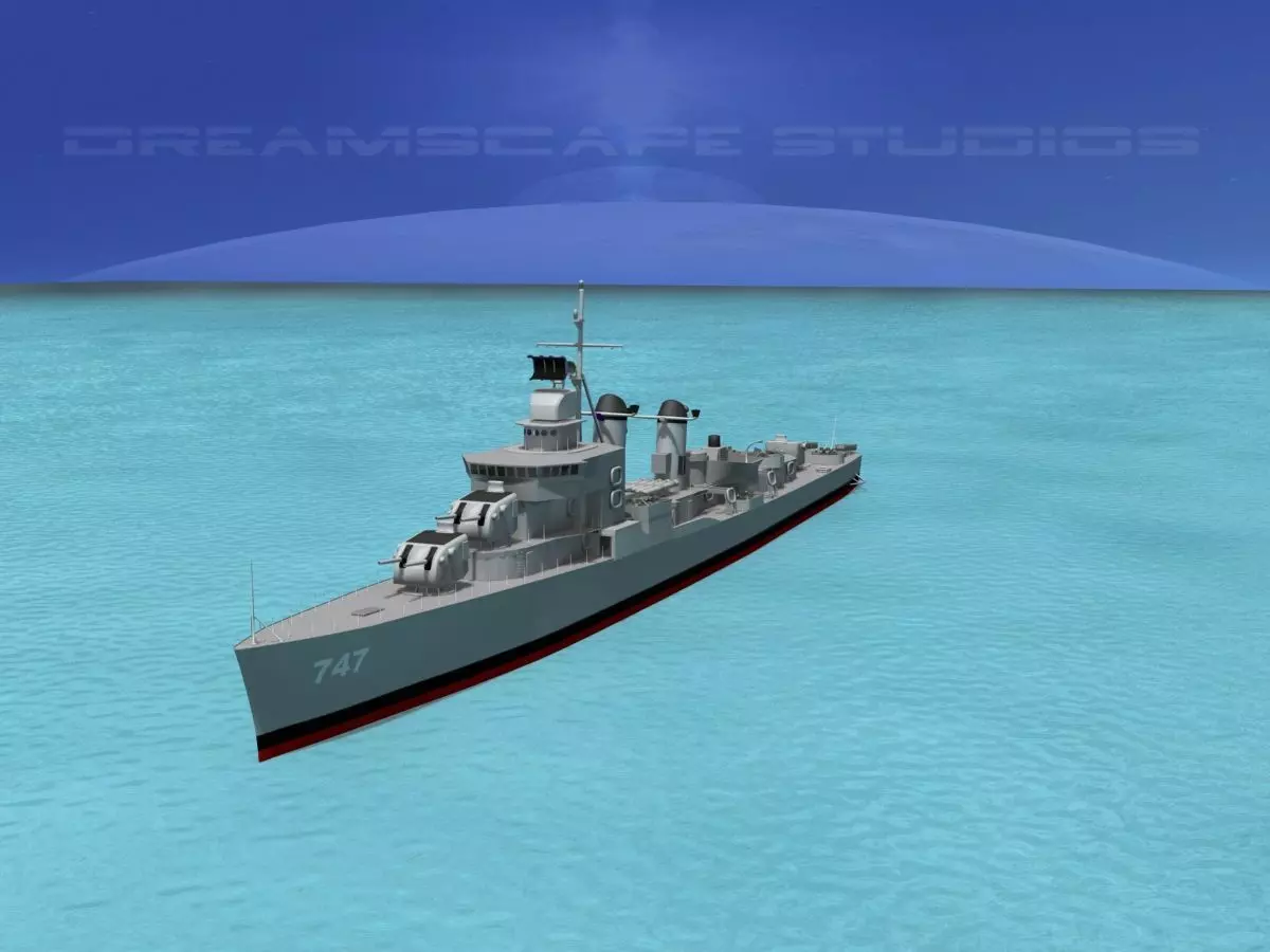 Sumner Class Destroyer  DD747 USS Samuel Moore 3D model_0