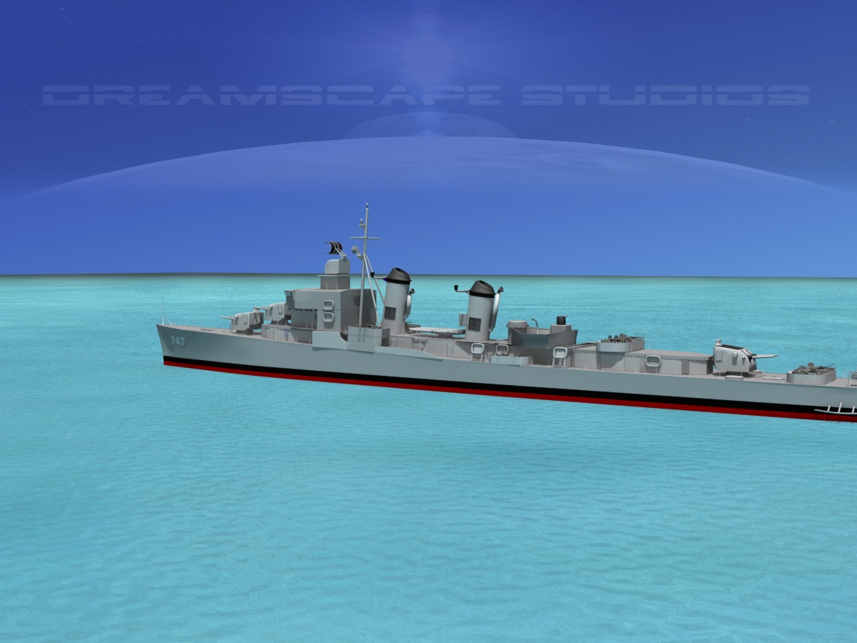Sumner Class Destroyer  DD747 USS Samuel Moore 3D model_3