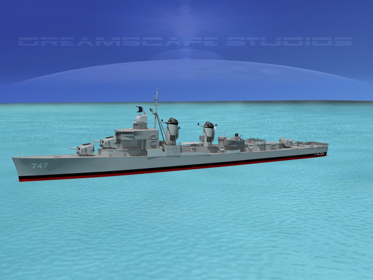 Sumner Class Destroyer  DD747 USS Samuel Moore 3D model_4