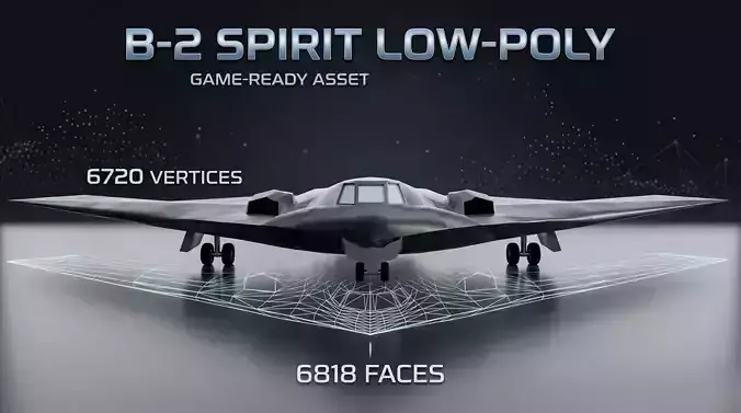  Low Poly B-2 Spirit Stealth Bomber 3D Model Aircraft FBX OBJ