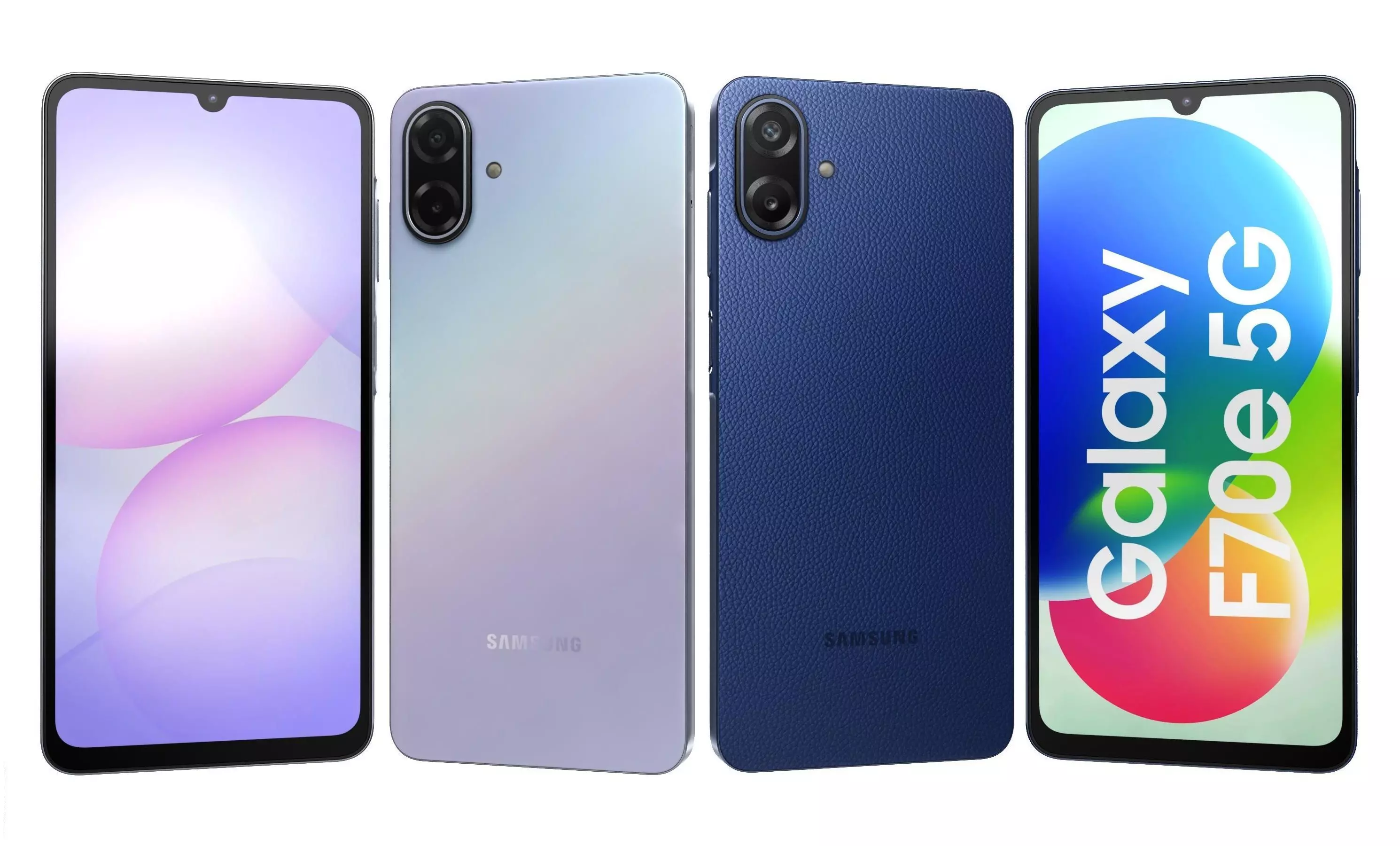 Samsung Galaxy A07 5G Violet And Samsung Galaxy F70e 5G Blue 3D model
