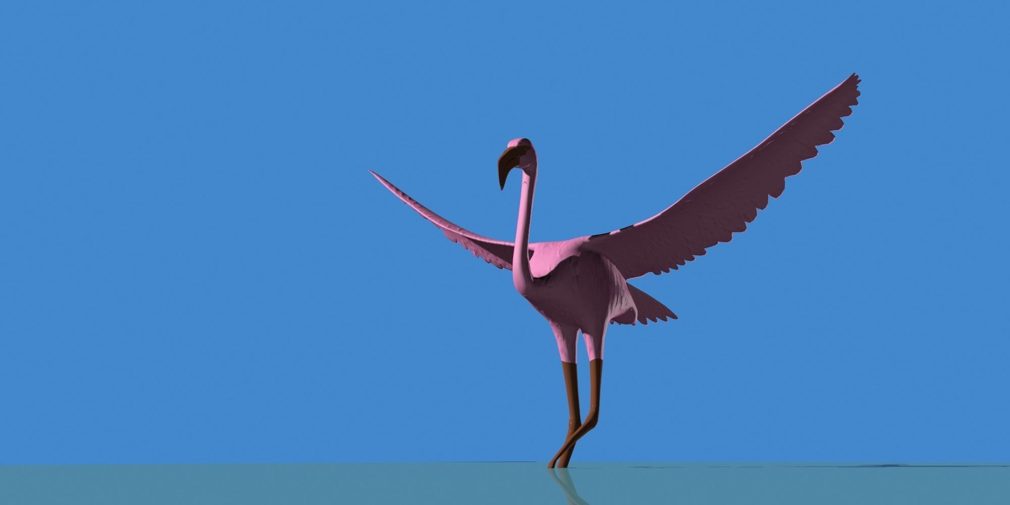 Pink Flamingo model Low-poly 3D model_11