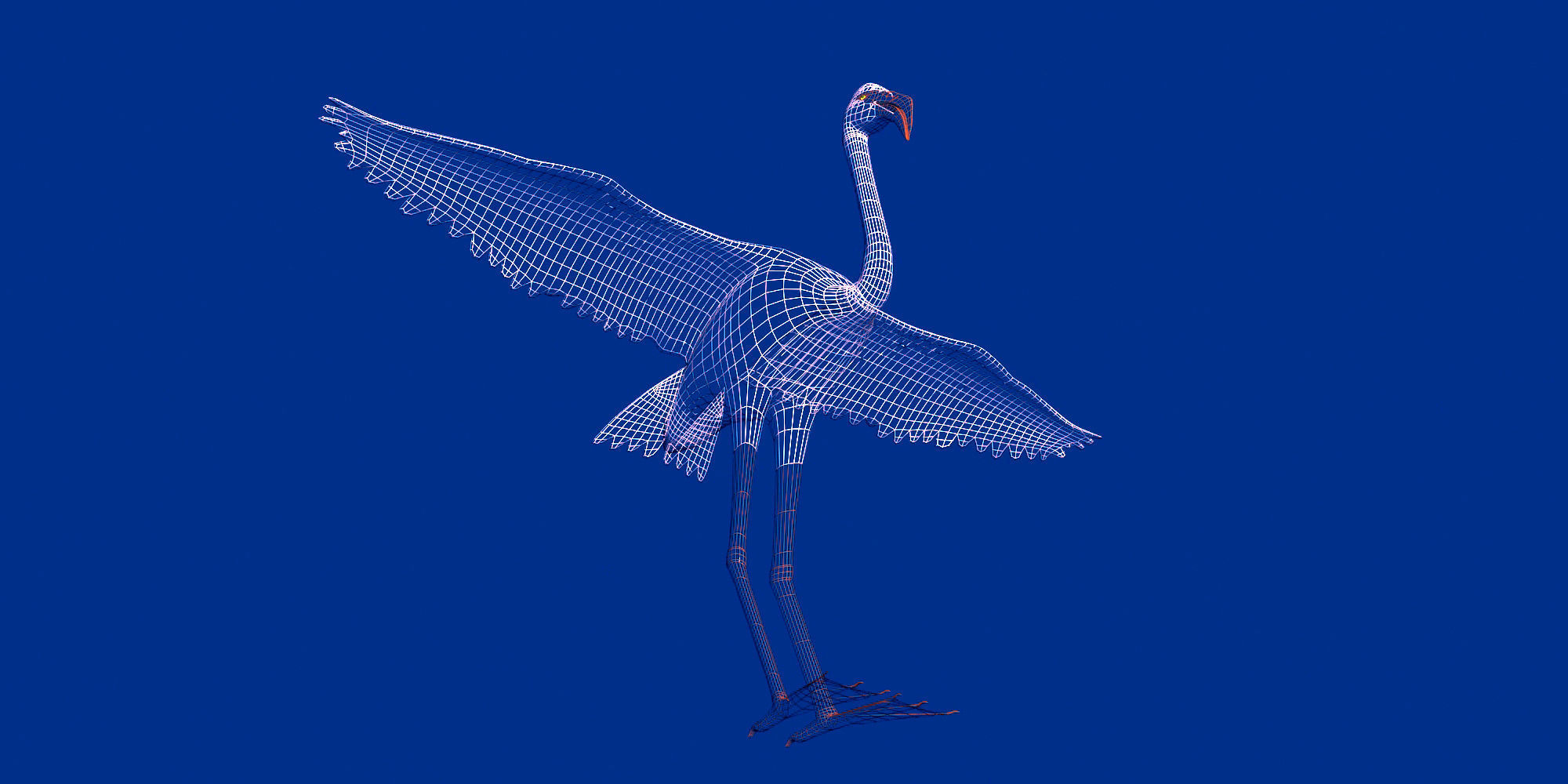 Pink Flamingo model Low-poly 3D model_8