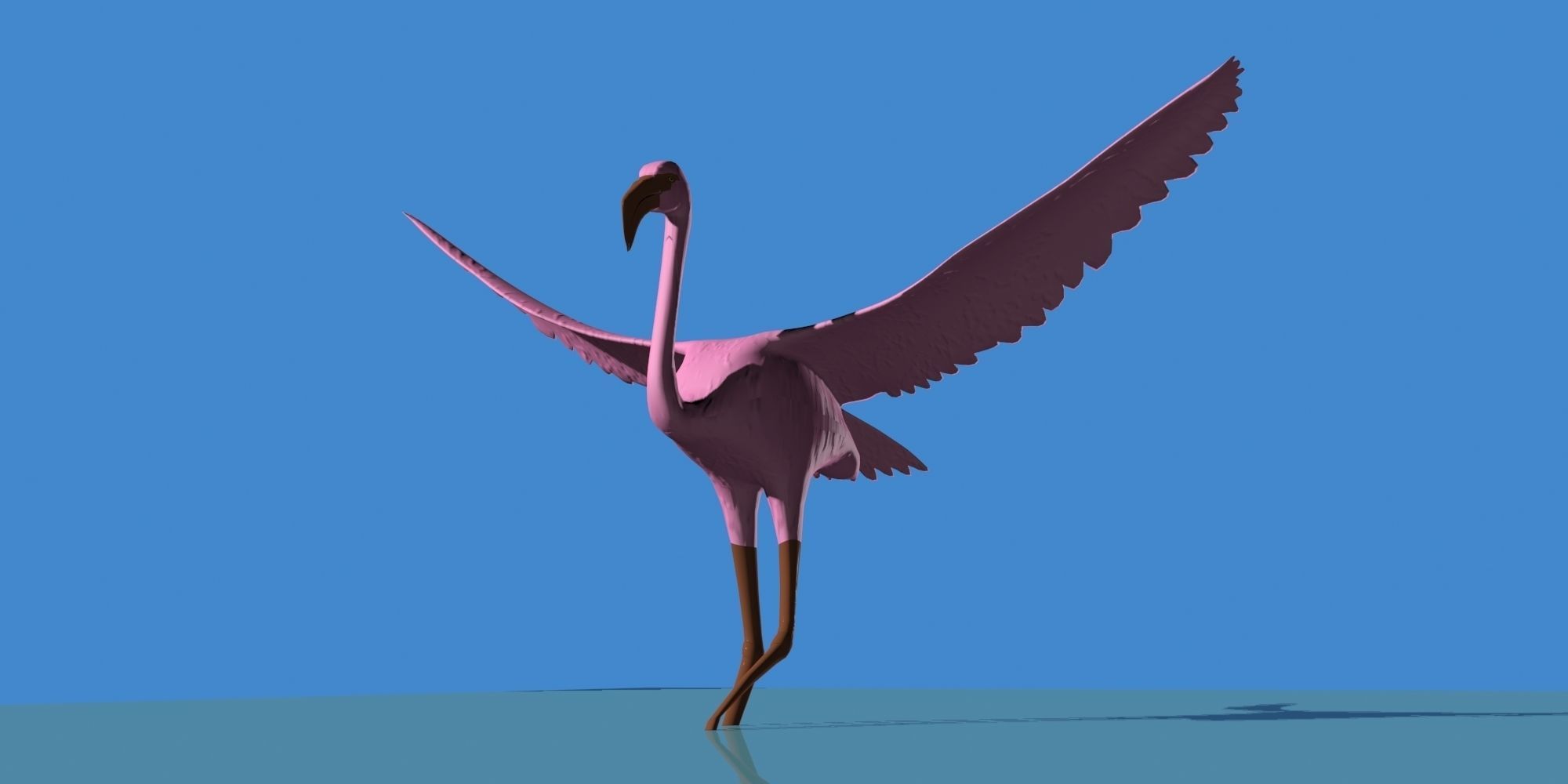 Pink Flamingo model Low-poly 3D model_10
