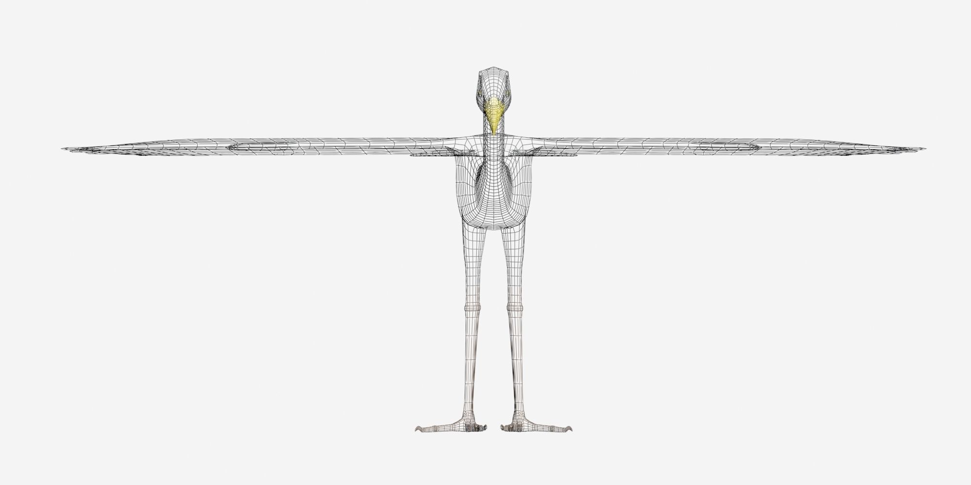 Heron model flying in sky Low-poly 3D model_3