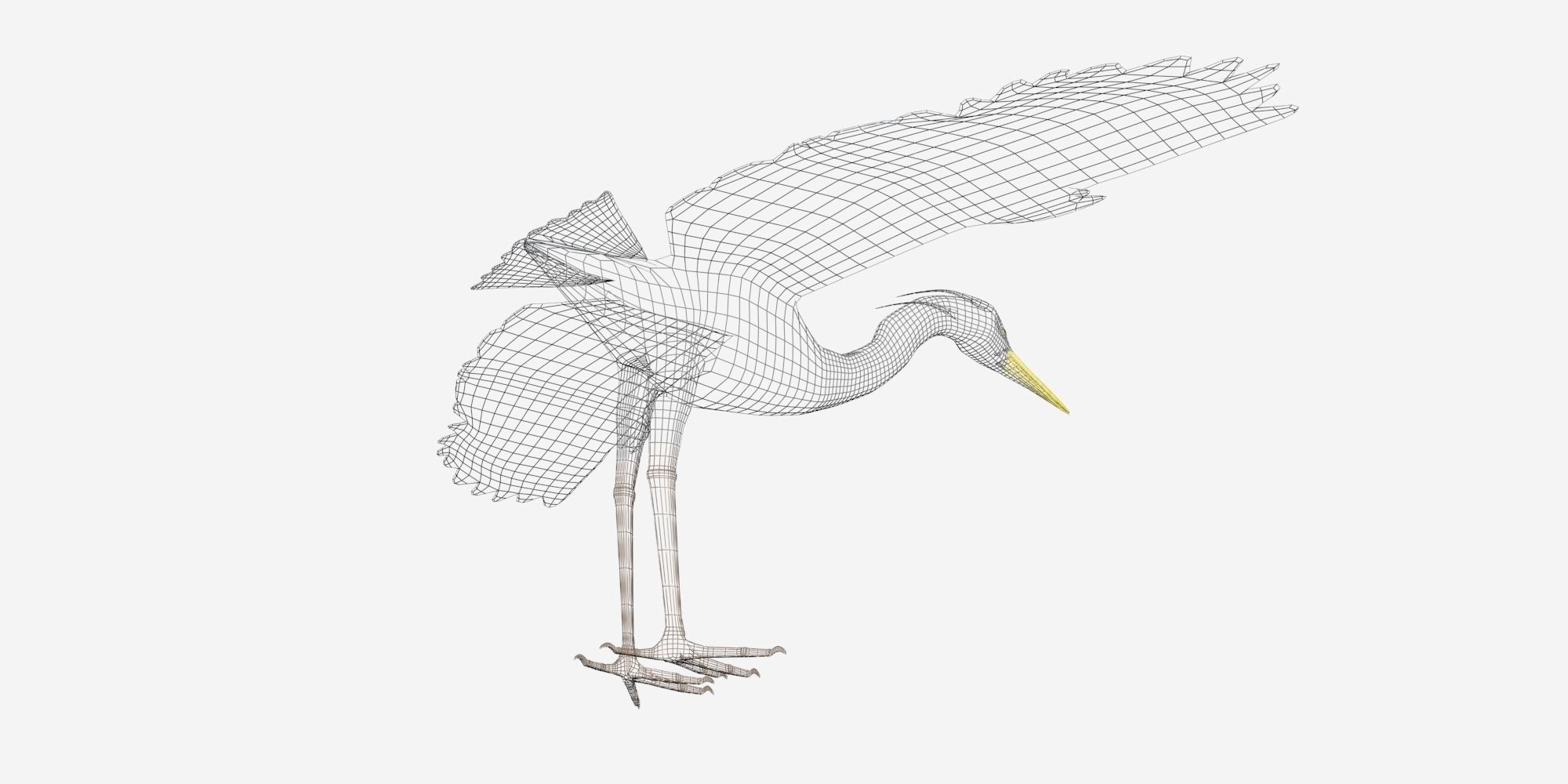 Heron model flying in sky Low-poly 3D model_5
