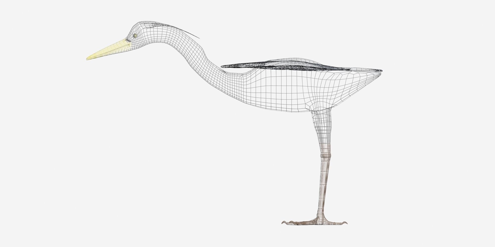 Heron model flying in sky Low-poly 3D model_4