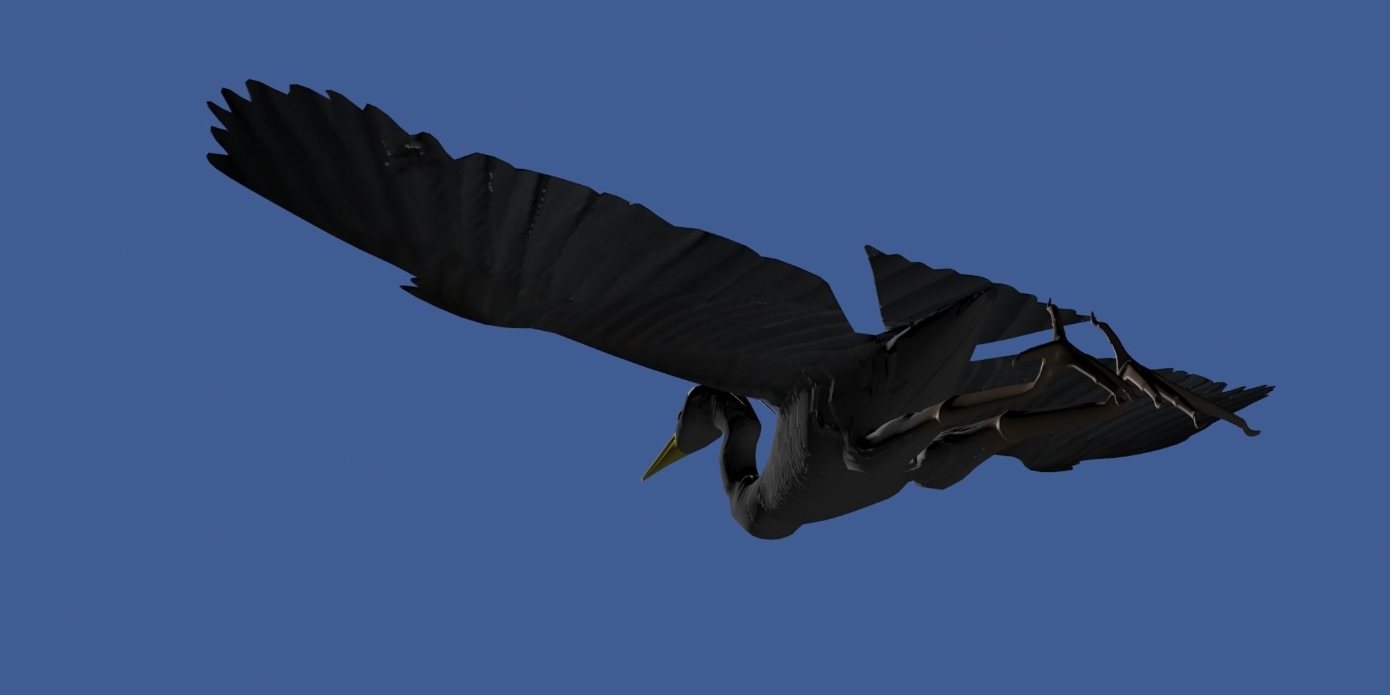 Heron model flying in sky Low-poly 3D model_10