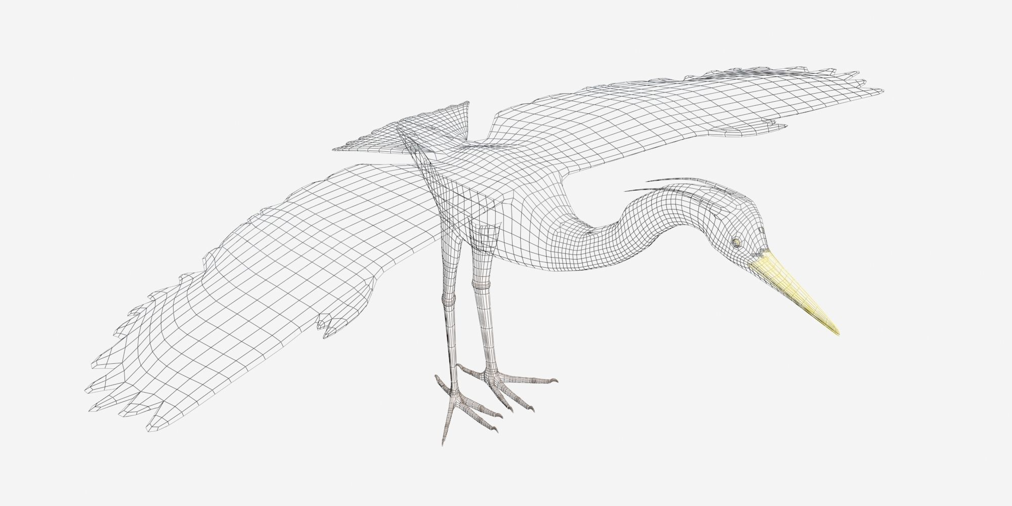 Heron model flying in sky Low-poly 3D model_6