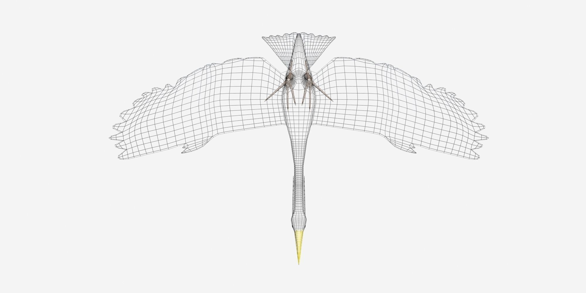 Heron model flying in sky Low-poly 3D model_7