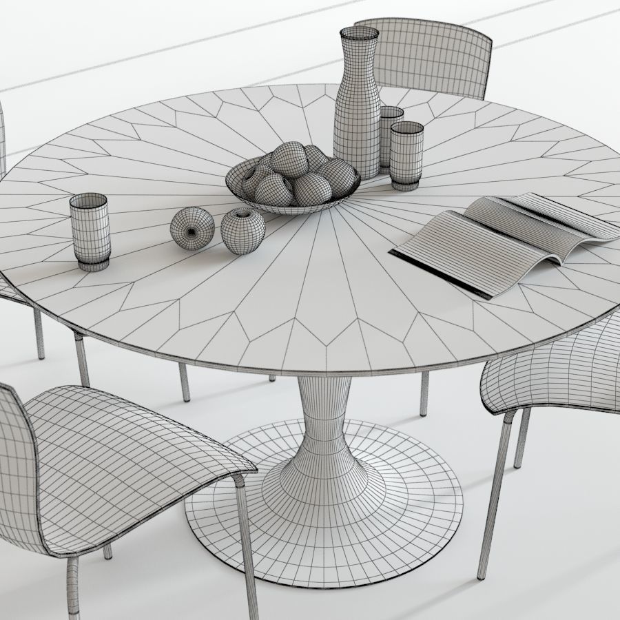 Scavolini Nomo and Chatty Dining Set 3D model_4