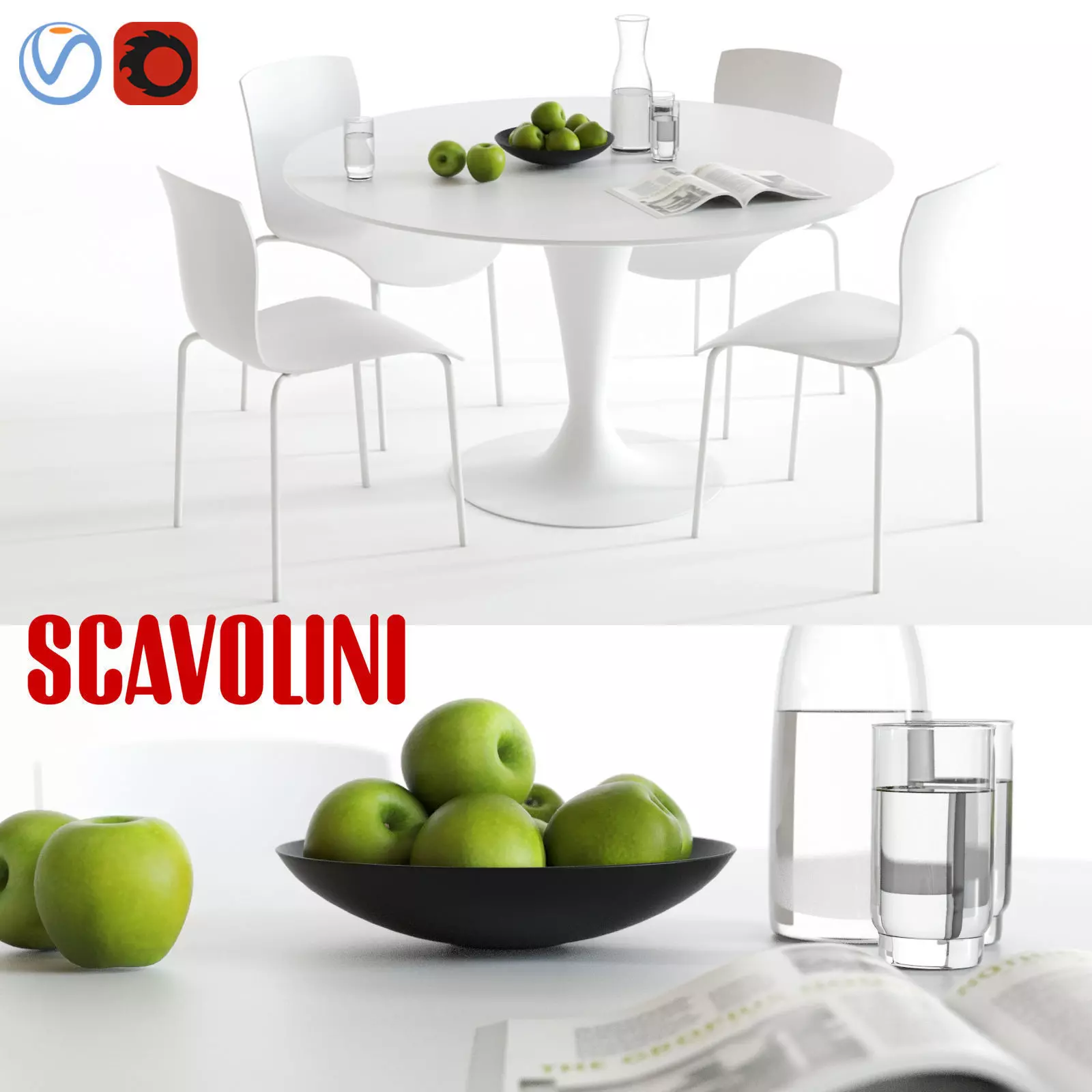 Scavolini Nomo and Chatty Dining Set 3D model_0
