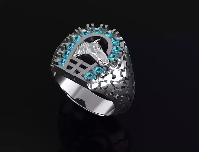 horseshoe ring with horsehead  