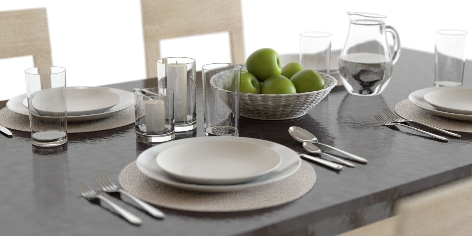 Scavolini Social Floating and Happening Dining Set 3D model_4