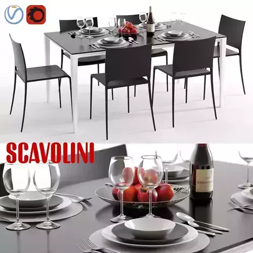 Scavolini Timeless and Mya Dining Set 3D model