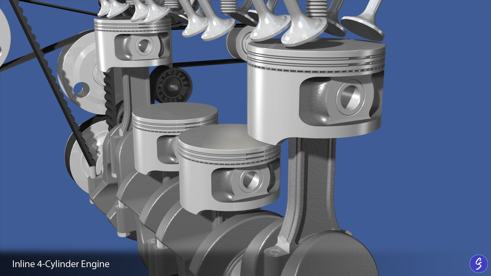 Engine Inline Four-Cylinder 3D model_19