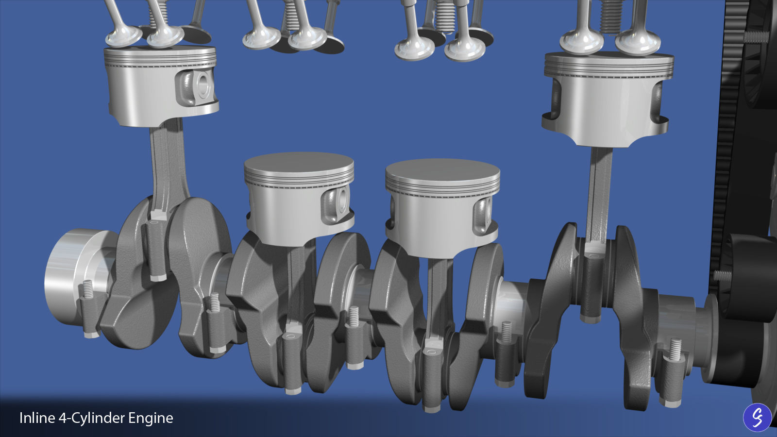 Engine Inline Four-Cylinder 3D model_17