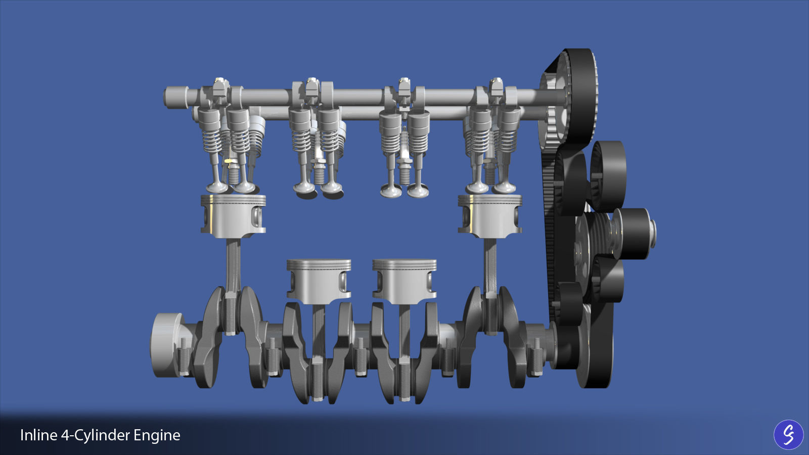 Engine Inline Four-Cylinder 3D model_10