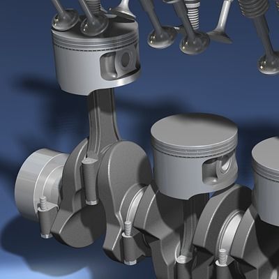 Engine Inline Four-Cylinder 3D model_24