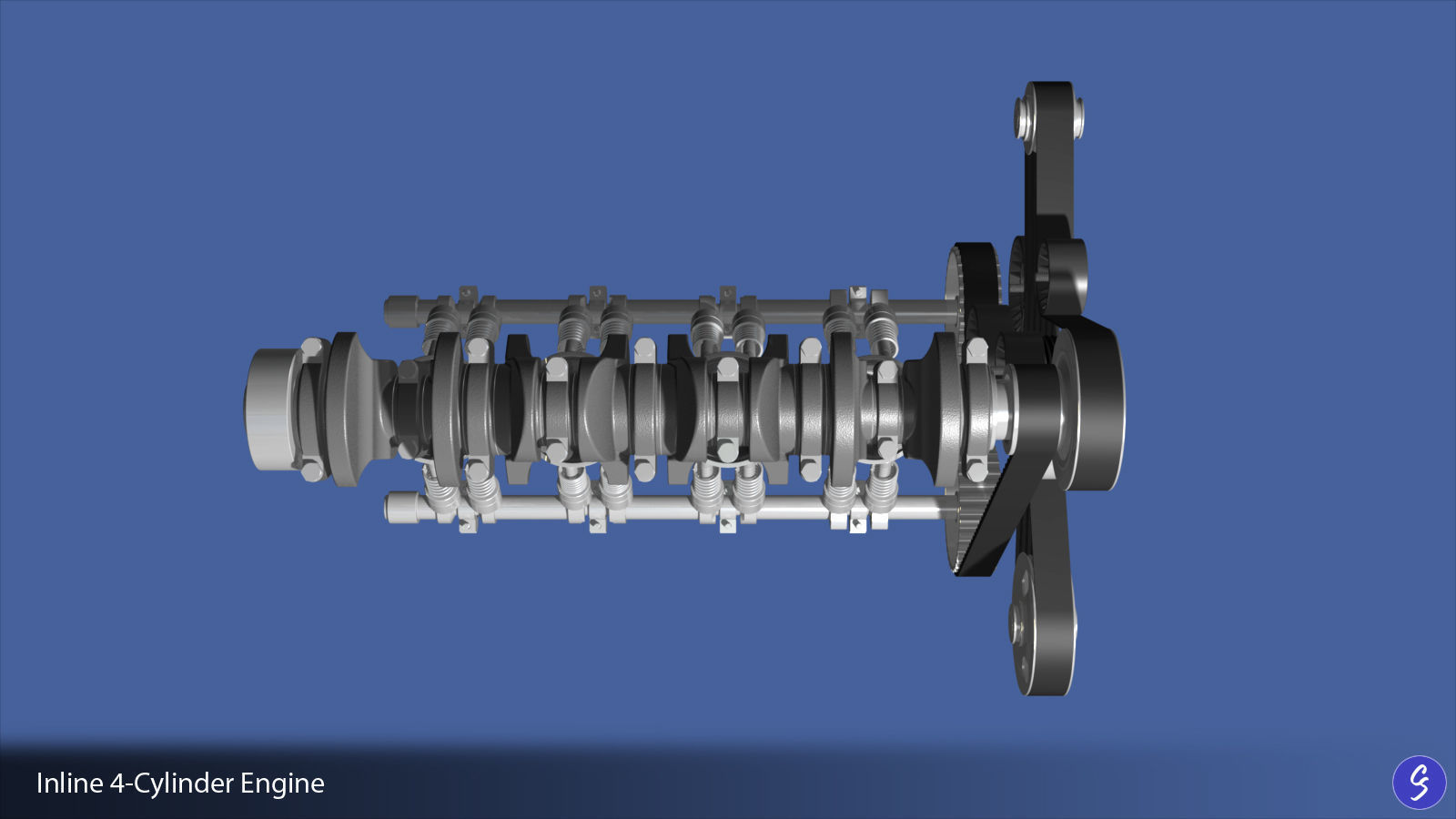 Engine Inline Four-Cylinder 3D model_15